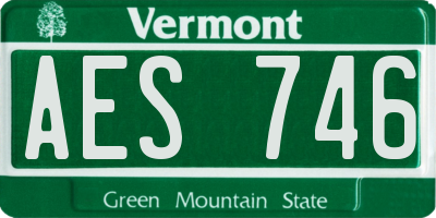 VT license plate AES746