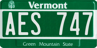 VT license plate AES747