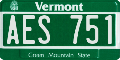 VT license plate AES751