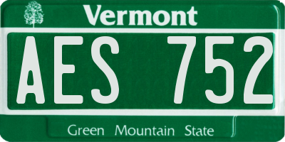 VT license plate AES752