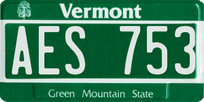 VT license plate AES753