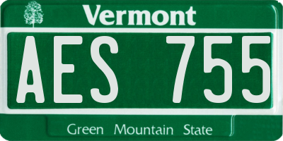 VT license plate AES755