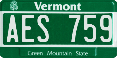 VT license plate AES759