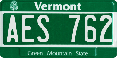 VT license plate AES762