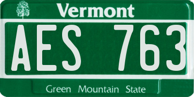 VT license plate AES763