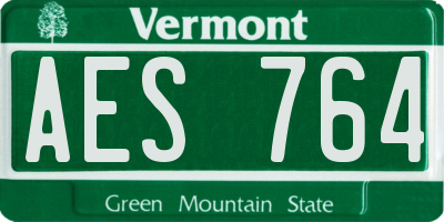 VT license plate AES764