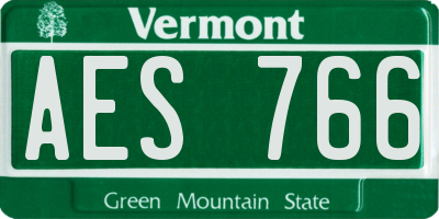 VT license plate AES766