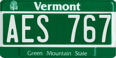 VT license plate AES767