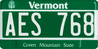 VT license plate AES768
