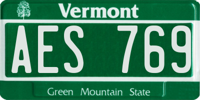 VT license plate AES769