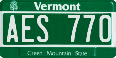 VT license plate AES770
