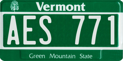 VT license plate AES771