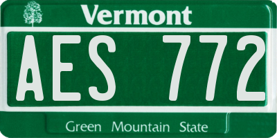VT license plate AES772