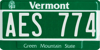 VT license plate AES774