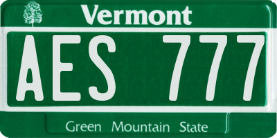 VT license plate AES777