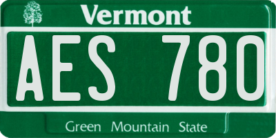VT license plate AES780