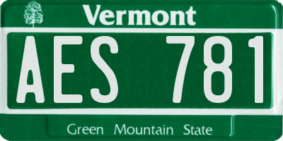 VT license plate AES781