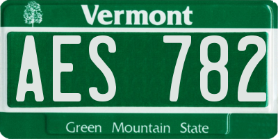 VT license plate AES782