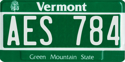 VT license plate AES784