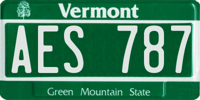 VT license plate AES787