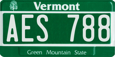VT license plate AES788