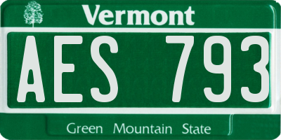 VT license plate AES793