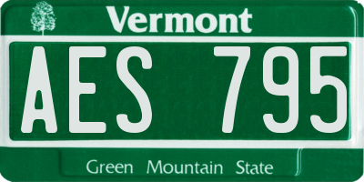 VT license plate AES795