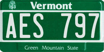 VT license plate AES797