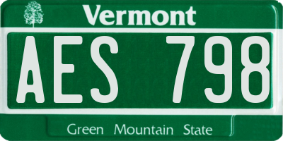 VT license plate AES798