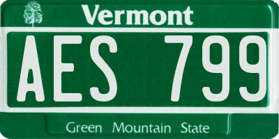 VT license plate AES799