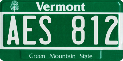 VT license plate AES812