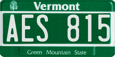 VT license plate AES815