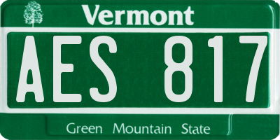 VT license plate AES817