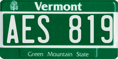 VT license plate AES819