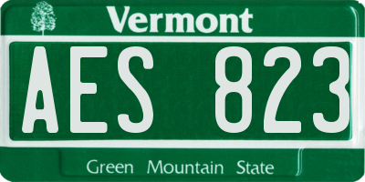 VT license plate AES823