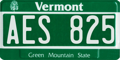 VT license plate AES825