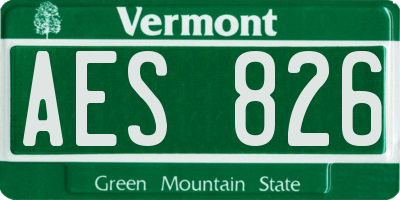 VT license plate AES826