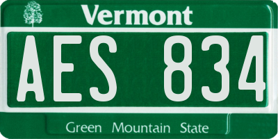 VT license plate AES834