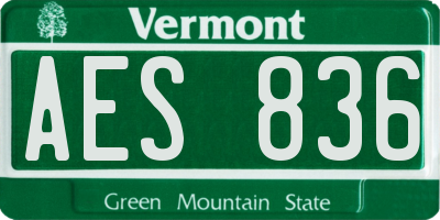 VT license plate AES836