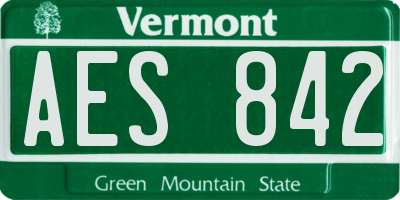 VT license plate AES842