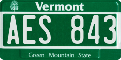 VT license plate AES843