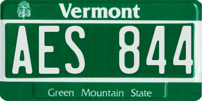 VT license plate AES844