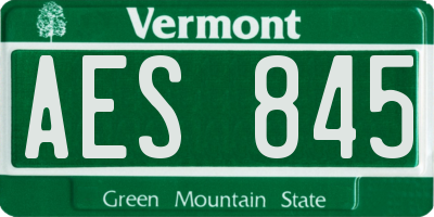 VT license plate AES845
