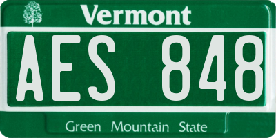 VT license plate AES848