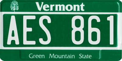 VT license plate AES861