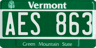 VT license plate AES863