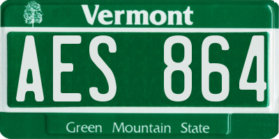 VT license plate AES864