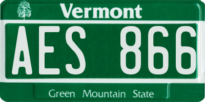 VT license plate AES866