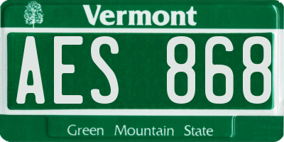 VT license plate AES868