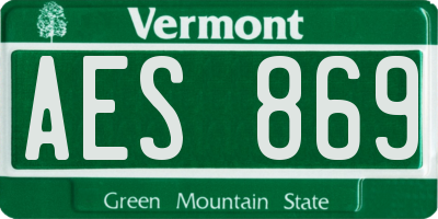 VT license plate AES869